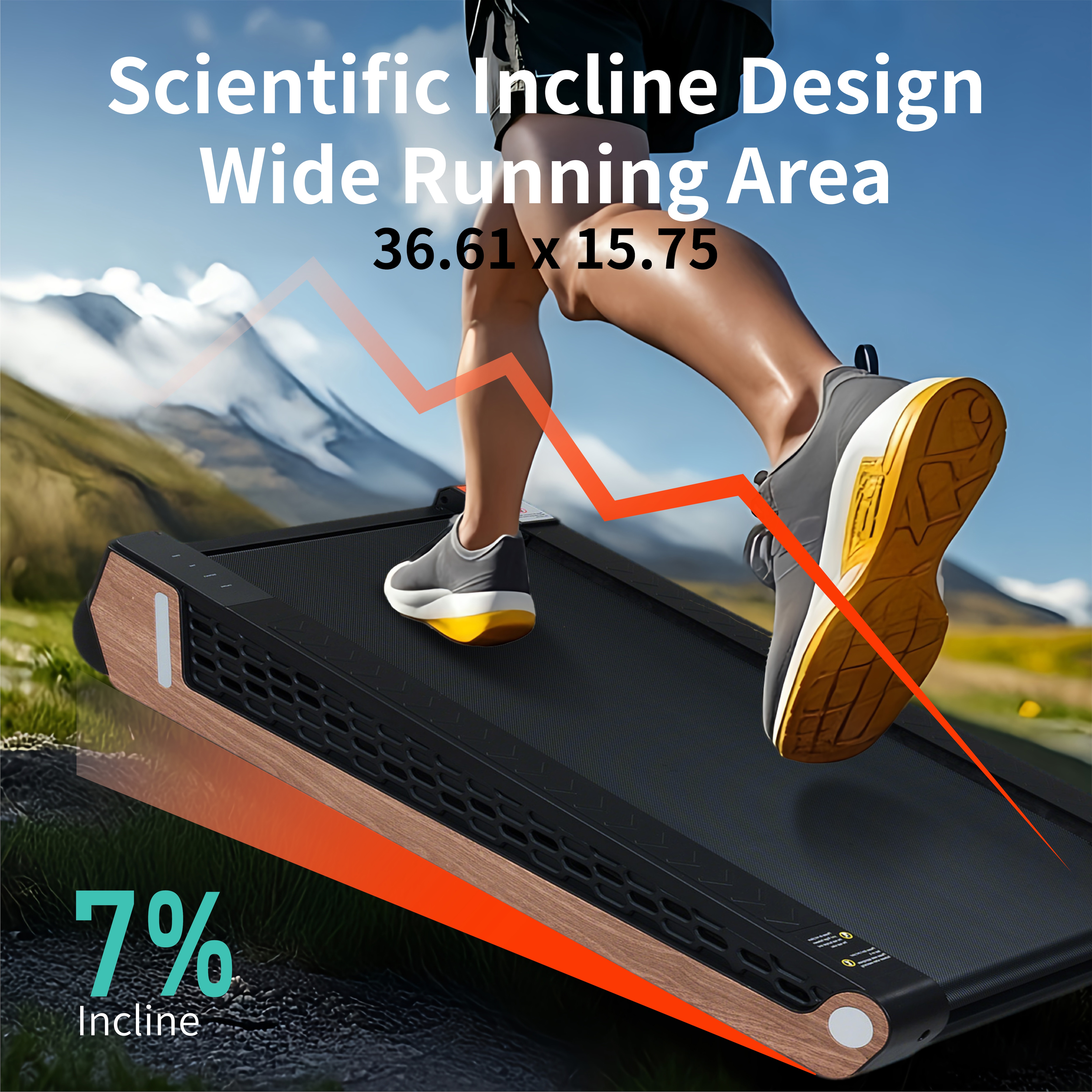 8° Incline Walking Pad Treadmill - Portable Compact Treadmills Under Desk Treadmill, Incline Treadmills For Home Office, Upright Stand, 2.55HP Portable Treadmill With 220 Lbs Capacity,LED Display._voghion.com